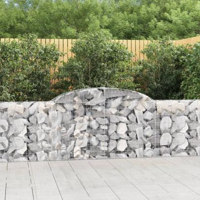Coșuri gabion arcuite 15 buc, 300x30x80/100 cm, fier galvanizat GartenMobel Dekor