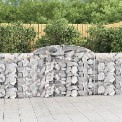 Coșuri gabion arcuite 15 buc, 300x30x100/120 cm fier galvanizat GartenMobel Dekor