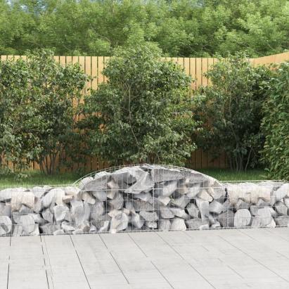 Coșuri gabion arcuite, 3 buc., 300x50x40/60 cm, fier galvanizat GartenMobel Dekor
