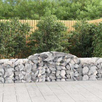 Coșuri gabion arcuite 9 buc, 300x50x60/80 cm, fier galvanizat GartenMobel Dekor
