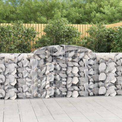 Coșuri gabion arcuite 3 buc, 300x50x100/120 cm fier galvanizat GartenMobel Dekor