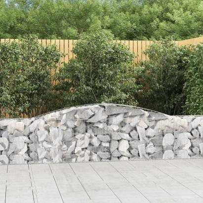 Coșuri gabion arcuite 3 buc, 400x30x60/80 cm, fier galvanizat GartenMobel Dekor