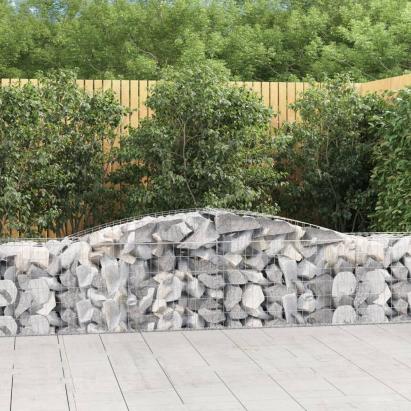 Coșuri gabion arcuite 15 buc, 400x50x60/80 cm, fier galvanizat GartenMobel Dekor