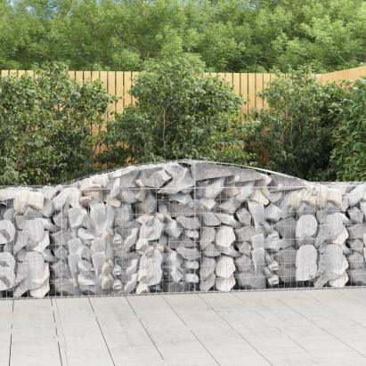 Coșuri gabion arcuite 15 buc, 400x50x80/100 cm, fier galvanizat GartenMobel Dekor
