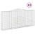 Coșuri gabion arcuite 3 buc, 400x50x180/200 cm, fier galvanizat GartenMobel Dekor