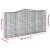 Coșuri gabion arcuite, 5 buc 400x50x200/220 cm, fier galvanizat GartenMobel Dekor