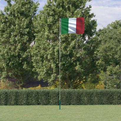 Steag Italia și stâlp din aluminiu, 5,55 m GartenMobel Dekor