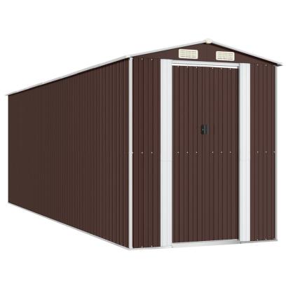 Șopron de grădină, maro închis, 192x606x223 cm, oțel galvanizat GartenMobel Dekor