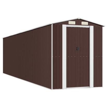 Șopron de grădină, maro închis, 192x772x223 cm, oțel galvanizat GartenMobel Dekor
