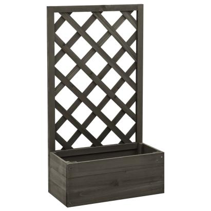 Jardinieră cu spalier de grădină, gri, 50x25x90 cm, lemn brad  GartenMobel Dekor