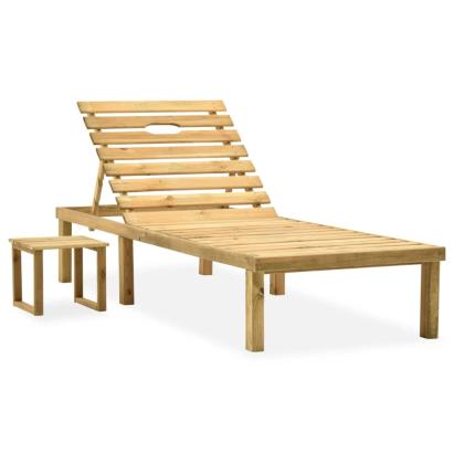 Șezlong de grădină cu masă, lemn de pin tratat GartenMobel Dekor
