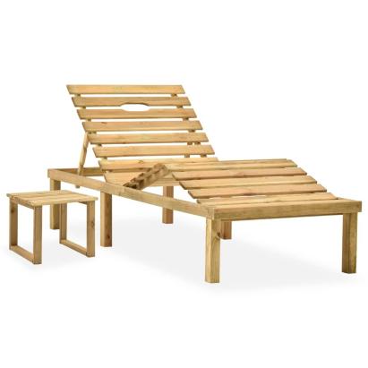 Șezlong de grădină cu masă, lemn de pin tratat GartenMobel Dekor