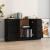 Servante, 3 piese, negru, lemn prelucrat GartenMobel Dekor
