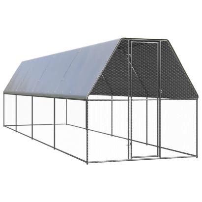 Coteț de păsări pentru exterior, 2x8x2 m, oțel galvanizat GartenMobel Dekor