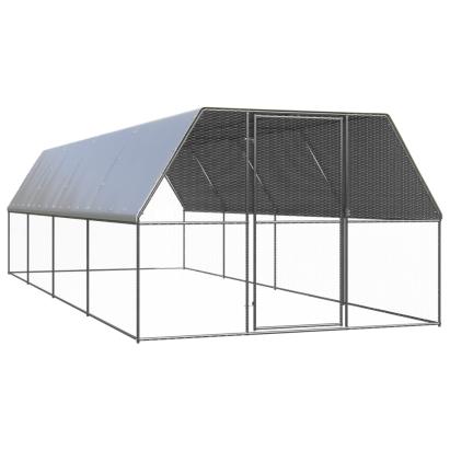 Coteț de păsări pentru exterior, 3x8x2 m, oțel galvanizat GartenMobel Dekor