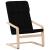 Scaun de relaxare cu taburet, negru, textil GartenMobel Dekor