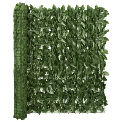 Paravan de balcon, frunze verde închis, 300x100 cm GartenMobel Dekor