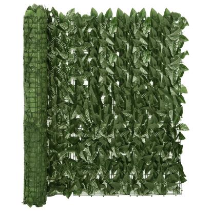 Paravan de balcon, frunze verde închis, 400x100 cm GartenMobel Dekor