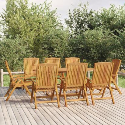 Set mobilier de grădină, 9 piese, lemn masiv de tec GartenMobel Dekor