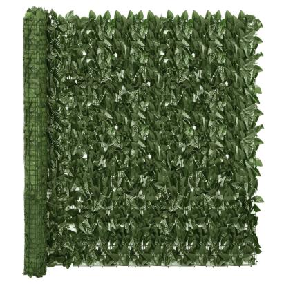 Paravan de balcon, frunze verde închis, 600x150 cm GartenMobel Dekor