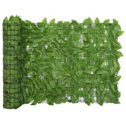 Paravan de balcon, frunze verzi, 400x75 cm GartenMobel Dekor
