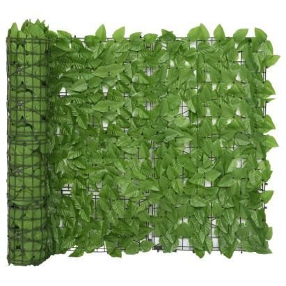 Paravan de balcon, frunze verde închis, 300x100 cm GartenMobel Dekor