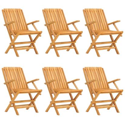 Scaune de grădină pliante, 6 buc., 61x67x90 cm, lemn masiv tec GartenMobel Dekor
