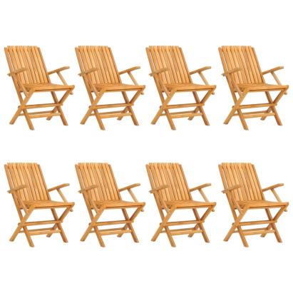Scaune de grădină pliante, 8 buc., 61x67x90 cm, lemn masiv tec GartenMobel Dekor