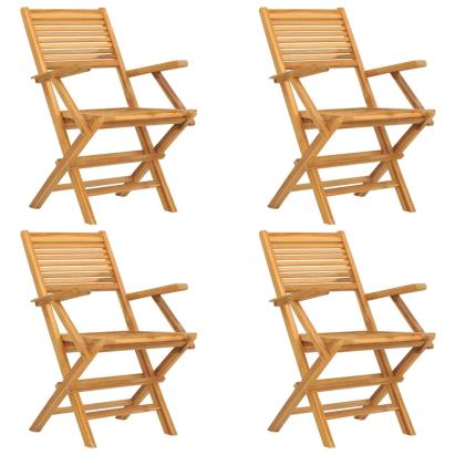 Scaune de grădină pliante, 4 buc., 55x62x90 cm, lemn masiv tec GartenMobel Dekor