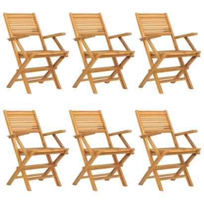 Scaune de grădină pliante, 6 buc., 55x62x90 cm, lemn masiv tec GartenMobel Dekor