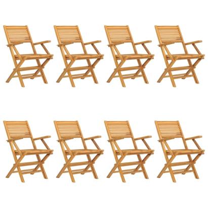 Scaune de grădină pliante, 8 buc., 55x62x90 cm, lemn masiv tec GartenMobel Dekor