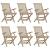 Scaune de grădină pliante 6 buc. gri 56x61x89 cm lemn masiv tec GartenMobel Dekor