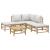 Set mobilier de grădină cu perne gri deschis, 6 piese, bambus GartenMobel Dekor