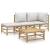 Set mobilier de grădină cu perne gri deschis, 4 piese, bambus GartenMobel Dekor