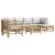 Set mobilier de grădină cu perne gri deschis, 7 piese, bambus GartenMobel Dekor