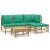 Set mobilier de grădină cu perne verzi, 5 piese, bambus GartenMobel Dekor