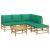 Set mobilier de grădină cu perne verzi, 6 piese, bambus GartenMobel Dekor