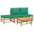 Set mobilier de grădină cu perne verzi, 4 piese, bambus GartenMobel Dekor