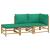 Set mobilier de grădină cu perne verzi, 3 piese, bambus GartenMobel Dekor