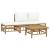Set mobilier de grădină, cu perne alb crem, 4 piese, bambus GartenMobel Dekor