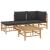 Set mobilier de grădină cu perne gri închis, 4 piese, bambus GartenMobel Dekor