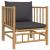 Set mobilier de grădină cu perne gri închis, 12 piese, bambus GartenMobel Dekor