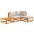 Set mobilier grădină, perne gri deschis, 4 piese, lemn masiv GartenMobel Dekor