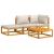 Set mobilier grădină, perne gri deschis, 4 piese, lemn masiv GartenMobel Dekor