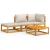 Set mobilier grădină, perne gri deschis, 4 piese, lemn masiv GartenMobel Dekor