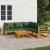 Set mobilier de grădină cu perne verzi, 6 piese, lemn masiv GartenMobel Dekor