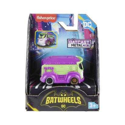 FISHER PRICE BATWHEELS MASINUTA METALICA PRANK VANUL LUI JOKER 1:55 SuperHeroes ToysZone