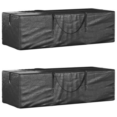 Genți depozitare perne, 2 buc., negru 135x40x55 cm polietilenă GartenMobel Dekor