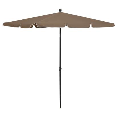 Umbrelă de grădină cu stâlp, gri taupe, 210x140 cm GartenMobel Dekor