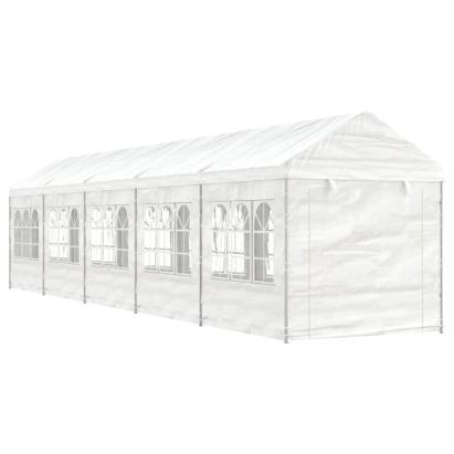 Foișor cu acoperiș, alb, 11,15x2,28x2,69 m, polietilenă GartenMobel Dekor